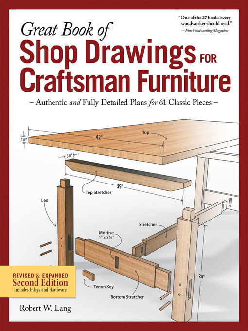 Title details for Great Book of Shop Drawings for Craftsman Furniture, Revised & Expanded by Robert W. Lang - Available